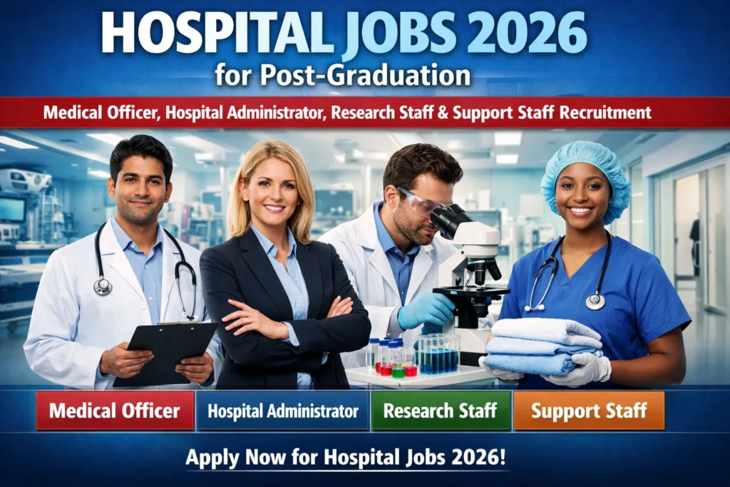 Hospital Jobs 2026: Your Post-Graduation Guide to Medical Officer, Administrator, Research and Support Staff Careers Hospital Jobs 2026: Your Post-Graduation Guide to Medical Officer, Administrator, Research and Support Staff Careers
