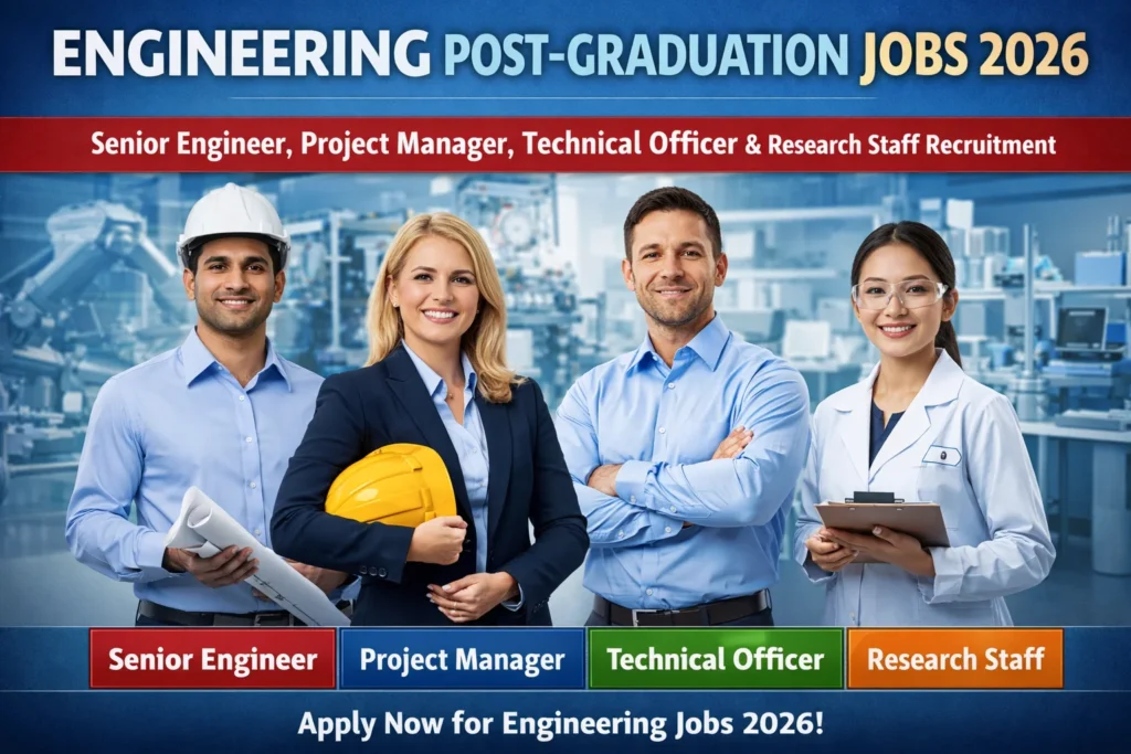 Engineering Post-Graduation Jobs 2026: Your Guide to Senior Engineer, Project Manager, Technical Officer and Research Staff Careers